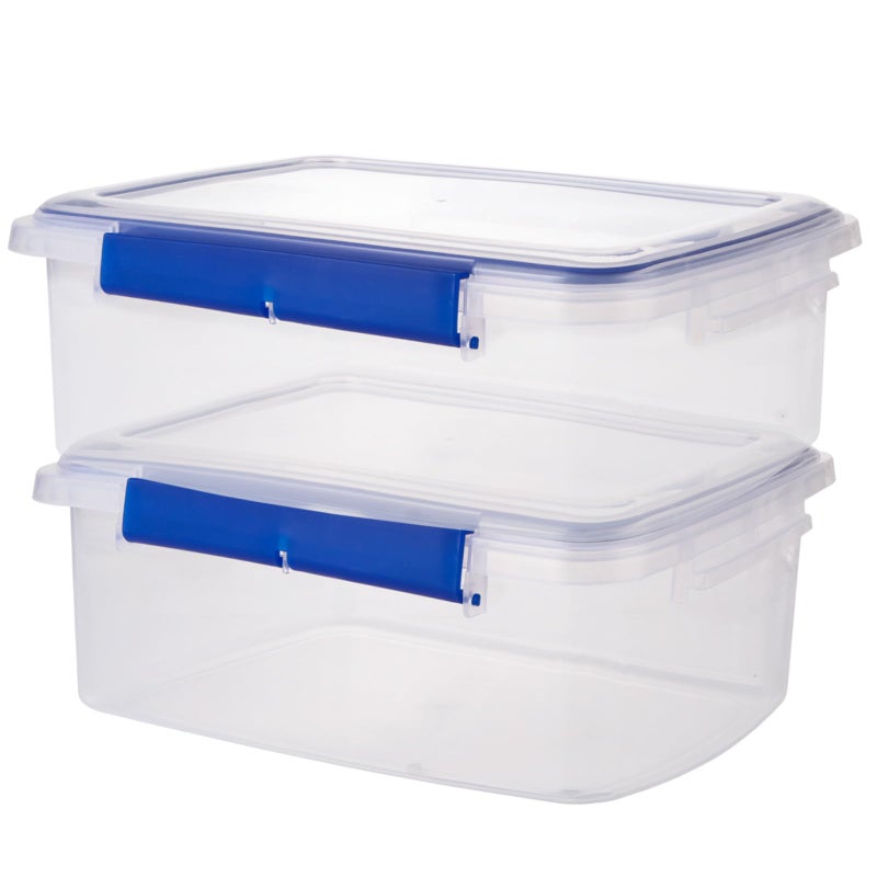 MUXHEL 2 Pcs Large Food Storage Containers with Airtight Lid, 5.5L Reusable Meal Prep Container, Food-Grade Plastic Bread Box for Homemade Bread, Cookies, Food - Image 1