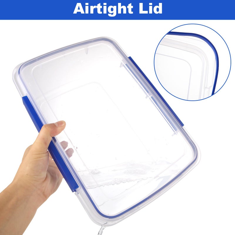 MUXHEL 2 Pcs Large Food Storage Containers with Airtight Lid, 5.5L Reusable Meal Prep Container, Food-Grade Plastic Bread Box for Homemade Bread, Cookies, Food - Image 5