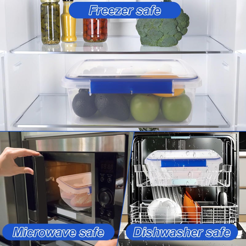 MUXHEL 2 Pcs Large Food Storage Containers with Airtight Lid, 5.5L Reusable Meal Prep Container, Food-Grade Plastic Bread Box for Homemade Bread, Cookies, Food - Image 4
