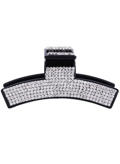 Fodattm Women Elegant Full Rhinestone Crystal Hair Clip Acrylic Jaw Clip Hairpin Hair Claw Hair Accessories (Black B)  - Image 1