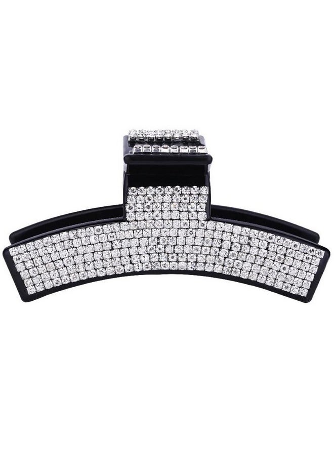 Fodattm Women Elegant Full Rhinestone Crystal Hair Clip Acrylic Jaw Clip Hairpin Hair Claw Hair Accessories (Black B)  - Image 1
