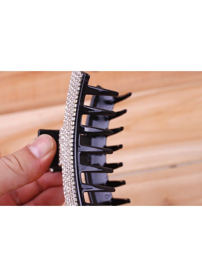 Fodattm Women Elegant Full Rhinestone Crystal Hair Clip Acrylic Jaw Clip Hairpin Hair Claw Hair Accessories (Black B)  - Image 4