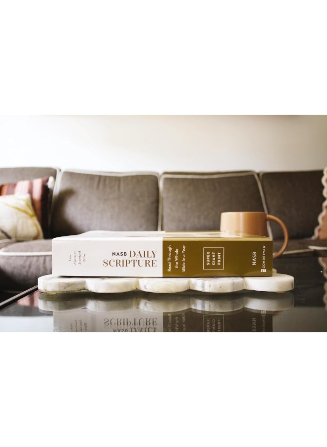 null - NASB, Daily Scripture, Super Giant Print, Paperback, White/Gold, 1995 Text, Comfort Print: 365 Days to Read Through the Whole Bible in a Year - Image 1