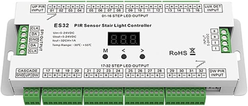 ES32 PIR Sensor Stair Light Controller 32CH Human Body Infrared Switch Single Color - Image 5