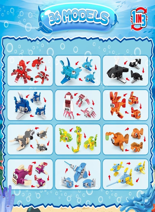 VOPOGLNE 36 Packs Marine Animals Building Blocks Toy, Party Favors for Kids, 999PCS Building Set, Classroom Prizes, Goodie Bag Stocking Stuffers, Ideal for Boys and Girls Ages 6-12+ - Image 3