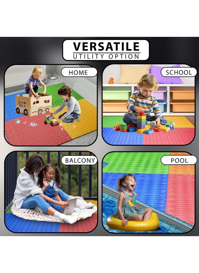 Easy Home EASYHOME Baby Interlocking Play Mats for Crawling and Playing, Multicolor Play Mat for Kids - Protective Interlocking Floor Tiles for Kids Play Room- 60x60cm - 11mm Thick (Pack of 4-16 Square Foot)  - Image 3