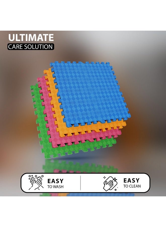 Easy Home EASYHOME Baby Interlocking Play Mats for Crawling and Playing, Multicolor Play Mat for Kids - Protective Interlocking Floor Tiles for Kids Play Room- 60x60cm - 11mm Thick (Pack of 4-16 Square Foot)  - Image 5