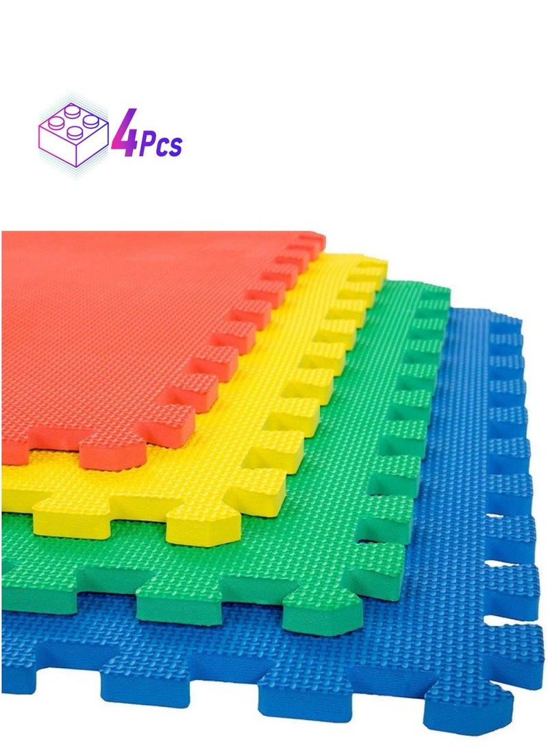 Easy Home EASYHOME Baby Interlocking Play Mats for Crawling and Playing, Multicolor Play Mat for Kids - Protective Interlocking Floor Tiles for Kids Play Room- 60x60cm - 11mm Thick (Pack of 4-16 Square Foot)  - Image 1