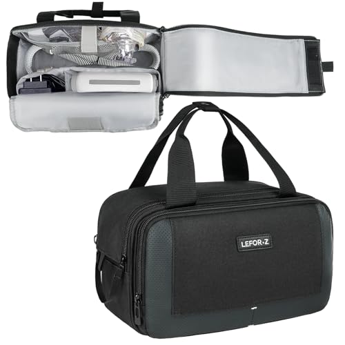 LEFORZ Travel Carrying Bag Compatible with ResMed AirMiniZ2 Auto CPAP Machine and AccessoriesPortable Storage Organizer Case Fits for CPAP Equipment and SuppliesBag Only