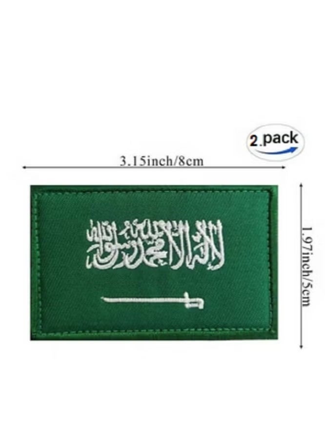 2 Pieces Saudi Arabia Flag Patches Saudi Arabia Flag Embroidered Patches and Saudi Arabia Coat of Arms with Fabric Tape, Suitable for Patches on Jackets, Clothing, Backpacks - Image 3
