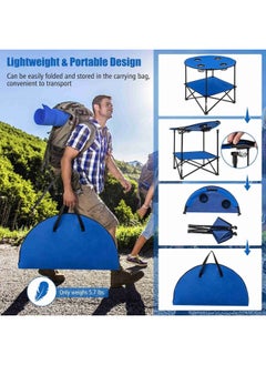 Campmate Foldable Camping Table Round Shaped Cm-1802 With 4 Cup Holder And Storage Space | Carry Pouch With Hanging Strap| For Camping - Fishing -Outdoor- Picnic  - Image 5
