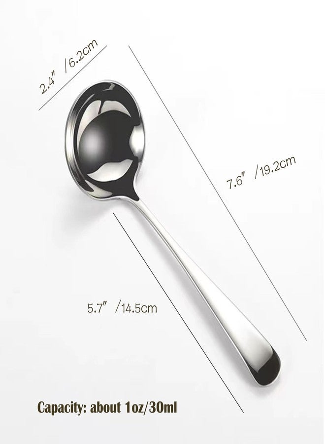 ZDFQly Small Ladle, 304 Stainless Steel Small Gravy Soup Serving Ladle for Sauces or Serving Soup Spoon, Silver (2 pack) - Image 2