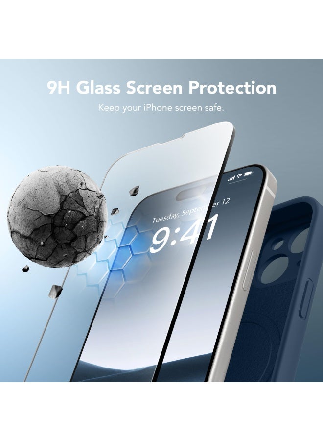 SUYDANBOX Magnetic for iPhone 15 Case, Compatible with MagSafe, [Screen Protector + Full Camera Protection], Silicone Shockproof Anti-Scratch Protective Phone Case for iPhone 15 6.1", Cobalt Blue - Image 4