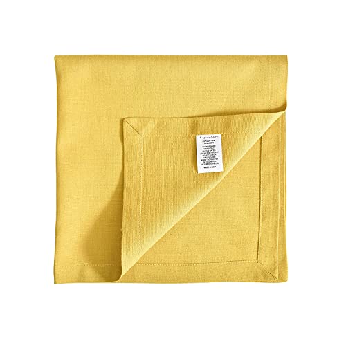 FINGERCRAFT Table Napkins 18x18 Inches Set of 12 Cotton Linen Blend Fabric Dinner Cloth Napkins Washable and Reusable, Good Absorbency for Home, Parties, Hotels (Yellow, Set of 12) - Image 4