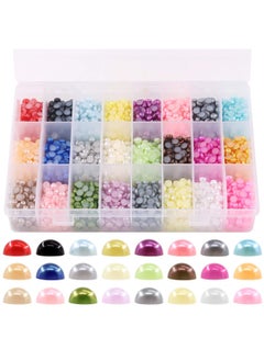 Glarks Glarks 2880Pieces 6Mm 24 Colors Beads Flat Back Half Round Pearl Cabochon Pearl Flatback For Nail Craft Scrapbook Diy Decoration  - Image 1