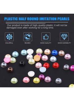Glarks Glarks 2880Pieces 6Mm 24 Colors Beads Flat Back Half Round Pearl Cabochon Pearl Flatback For Nail Craft Scrapbook Diy Decoration  - Image 3