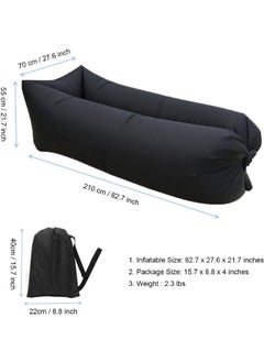 Meetion Air Sofa, Inflatable Lounger Inflatable Couch for Travelling, Outdoor, Camping, Hiking, Beach Parties, Picnic, Backyard, Lakeside, air Hammock Inflatable Lounger (Black)  - Image 2