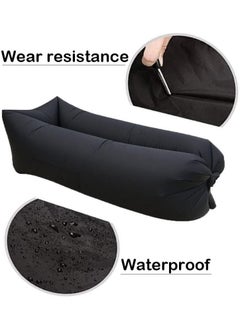 Meetion Air Sofa, Inflatable Lounger Inflatable Couch for Travelling, Outdoor, Camping, Hiking, Beach Parties, Picnic, Backyard, Lakeside, air Hammock Inflatable Lounger (Black)  - Image 3