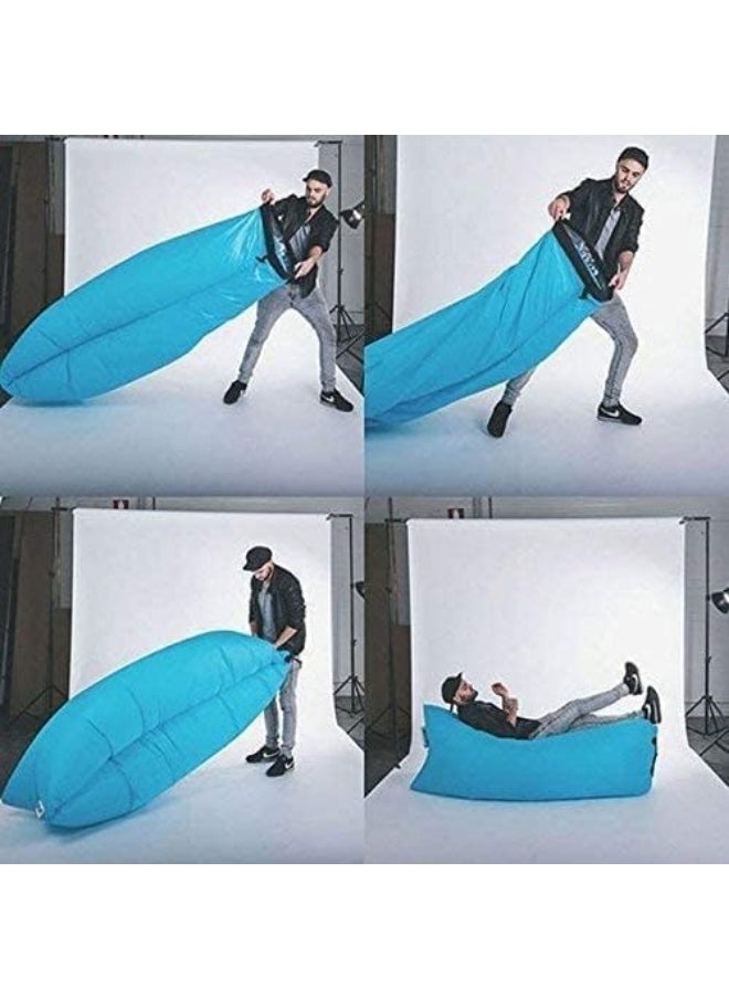 Meetion Air Sofa, Inflatable Lounger Inflatable Couch for Travelling, Outdoor, Camping, Hiking, Beach Parties, Picnic, Backyard, Lakeside, air Hammock Inflatable Lounger (Black)  - Image 4