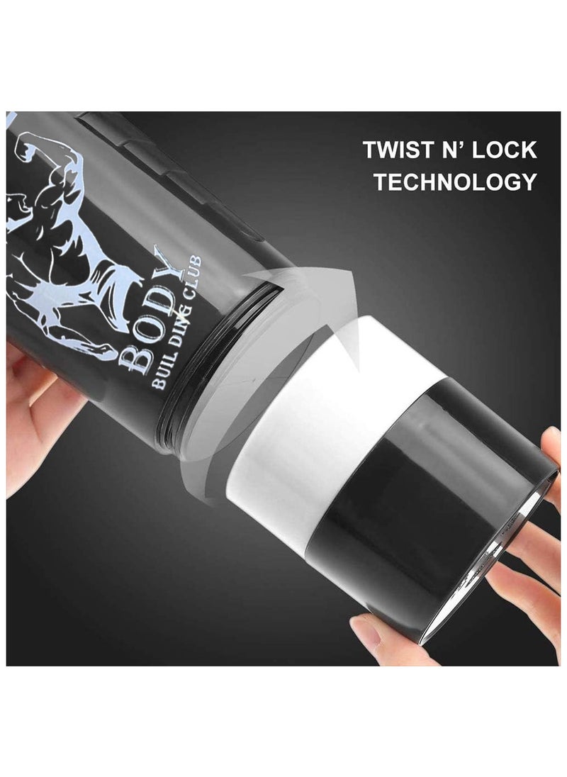 Spall Protein Shaker Bottle Gym Shaker Cup For Protein Shakes 16oz Bottle With Shaker Ball And Storage Compartment Leak Proof BPA Free  - Image 5