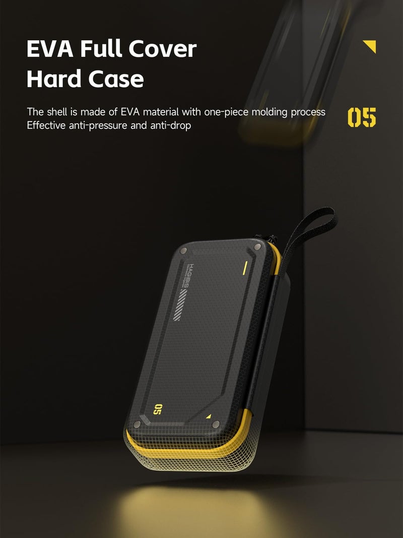 Hagibis Electronic Organizer Traveling Case Bag EVA Hardshell PU Portable Carrying Pouch for Mouse, Charger, Cables, Power Bank, SD Cards, USB Flash Disks, Accessories (Black) - Image 5