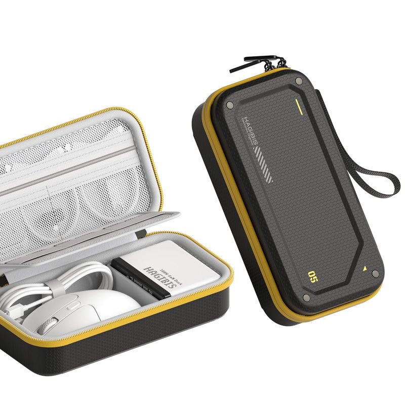 Hagibis Electronic Organizer Traveling Case Bag EVA Hardshell PU Portable Carrying Pouch for Mouse, Charger, Cables, Power Bank, SD Cards, USB Flash Disks, Accessories (Black) - Image 1