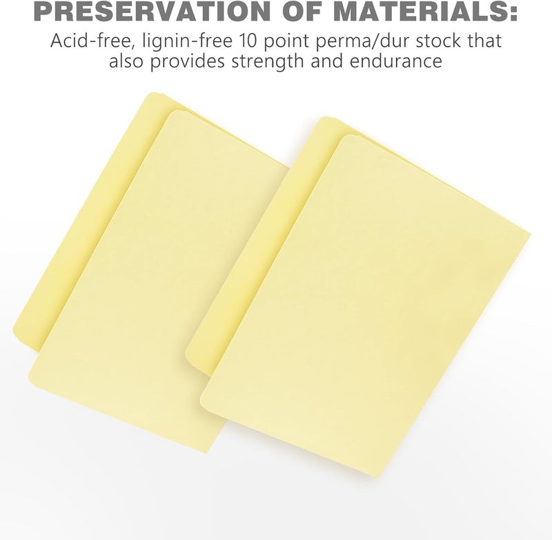 Lineco Archival Letter Size File Folders. Organize Important Documents, Prints, Photos. 9.5" x 11.75" with Full Cut Tab, Acid-Free, Lignin-Free Light Tan 10 Pt. Perma/Dur Folder Stock. Pack of 25 - Image 4