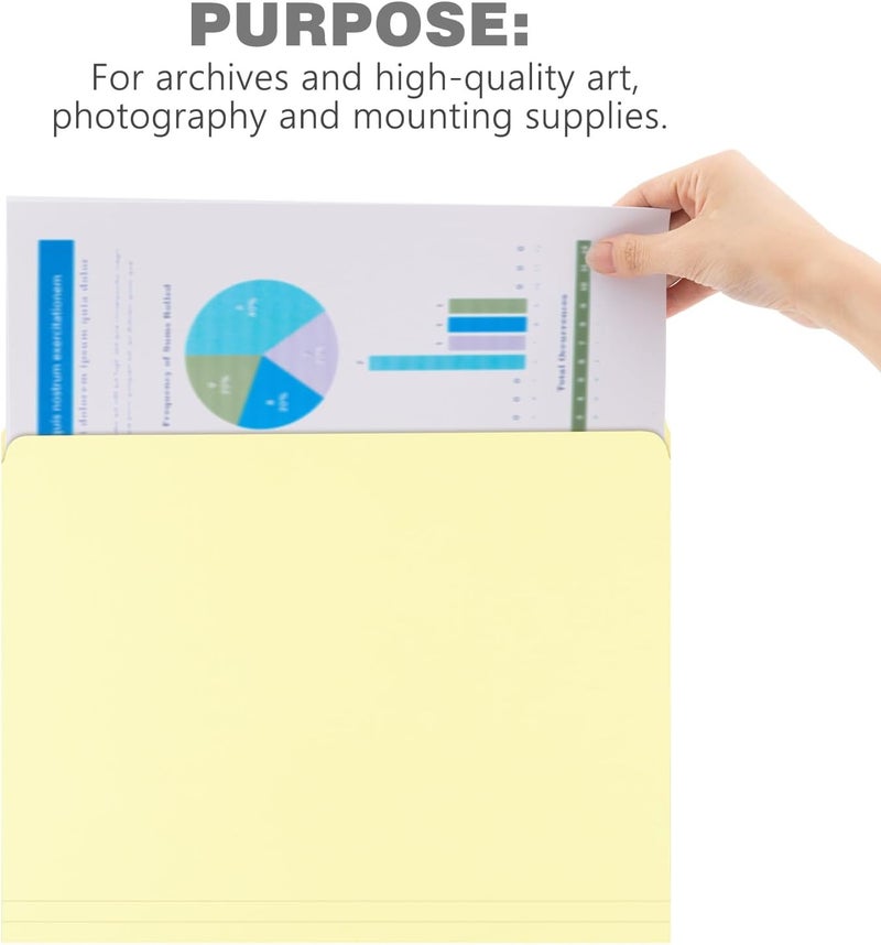 Lineco Archival Letter Size File Folders. Organize Important Documents, Prints, Photos. 9.5" x 11.75" with Full Cut Tab, Acid-Free, Lignin-Free Light Tan 10 Pt. Perma/Dur Folder Stock. Pack of 25 - Image 3
