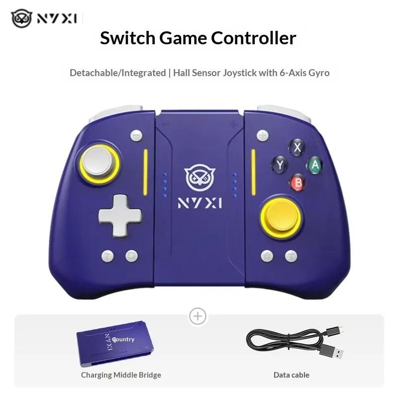 Nyxi Hyperion Pro Switch Controller for Nintendo Joy-Con NS2, Wireless Bluetooth, Oled Screen, Metal Joystick, Purple - Image 1