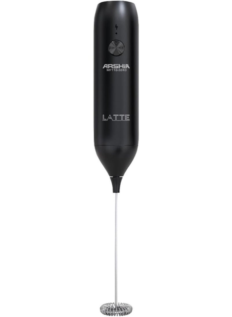 آرشيا خافق حليب كهربائي قابل للشحن أرشيا MF118-3243 – مضرب قهوة يدوي – شحن USB – رأس ستانلس ستيل – متعدد السرعات - Image 1