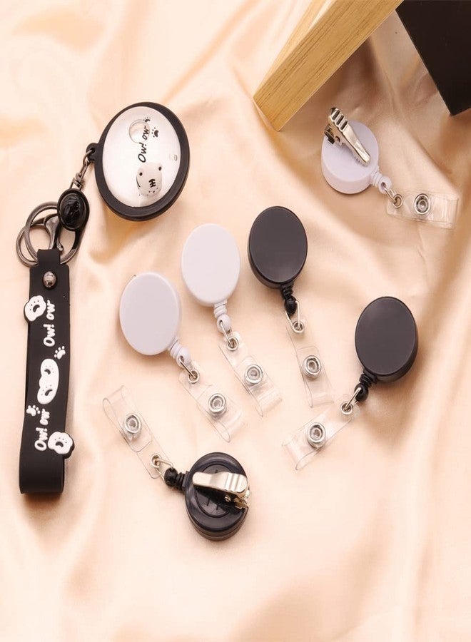Anffilona Badge Reels Retractable,Student Badge Holders,Retractable ID Name Badge Holder Reels with Alligator Clip (6 Pack Black) - Image 4