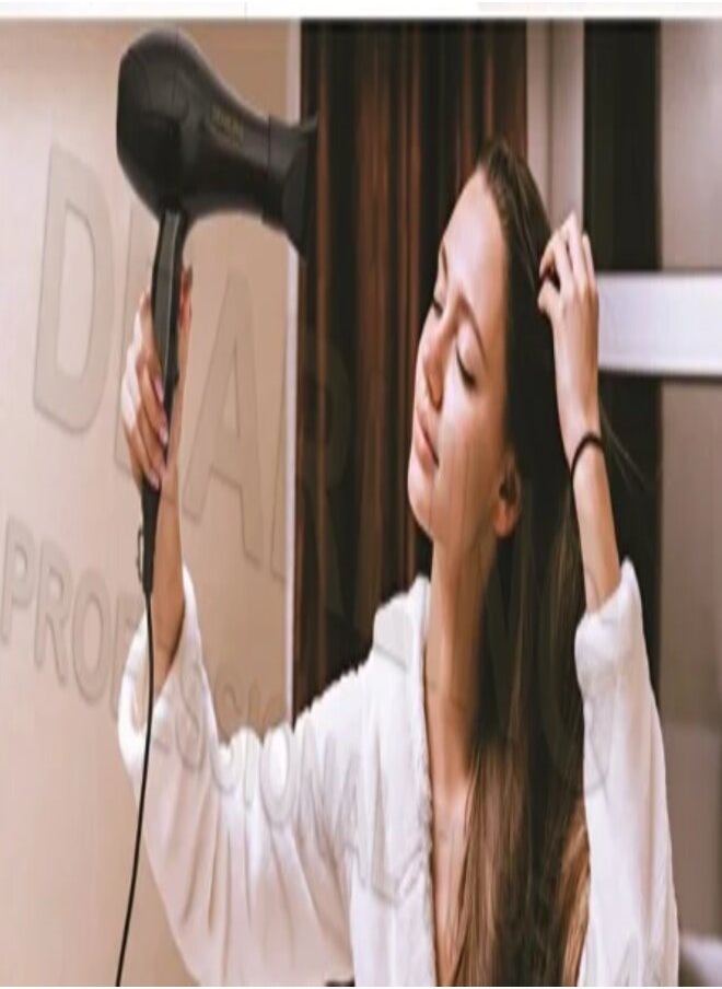 Denx 2 Speed Hair Dryer 2200 Watts Cold/Hot Air Black - Image 3