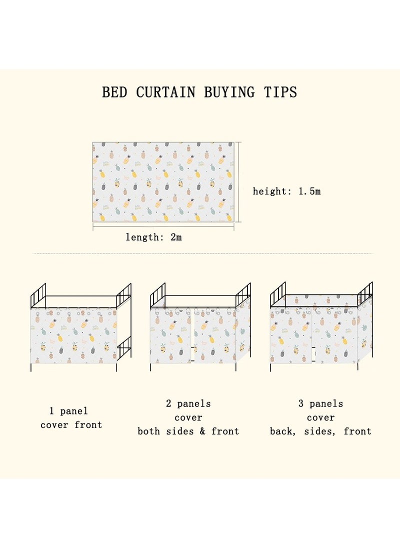 GOLDEN MILLION - Bunk Bed Curtains Canopy Blackout Privacy Cloth Net Underbed Curtains for Students Dormitory Single Bed Twin Bed Dorm Home - Image 1