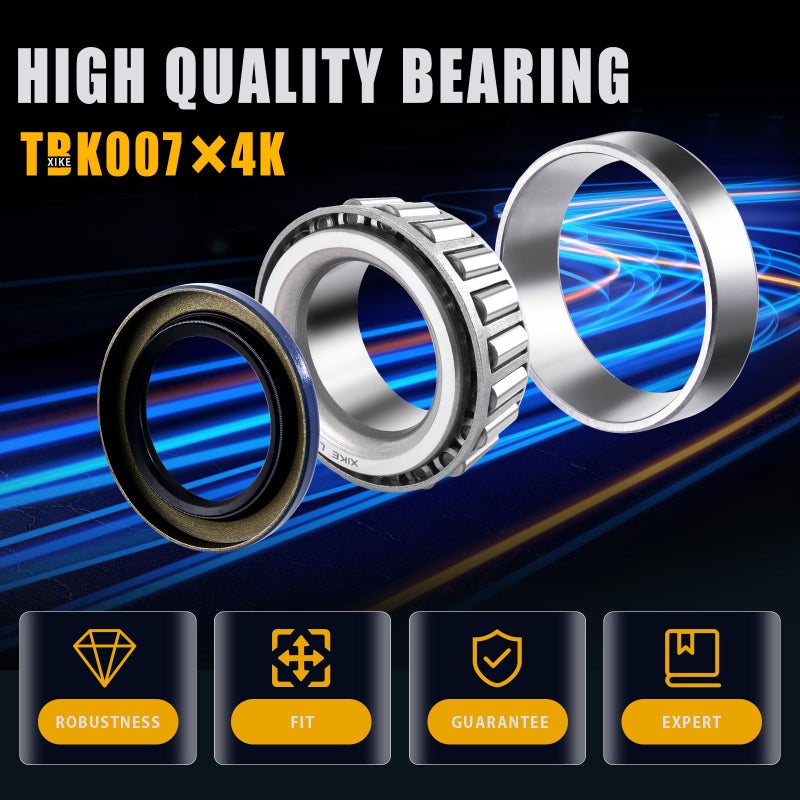 XiKe 4 Set Fits 5 200-6 000 lb Axles Trailer Wheel Hub Kit  25580/20 & 15123/245 Bearings  21333TB  22333TB/10-10  10-36 Seal and Cotter Pin. - Image 2