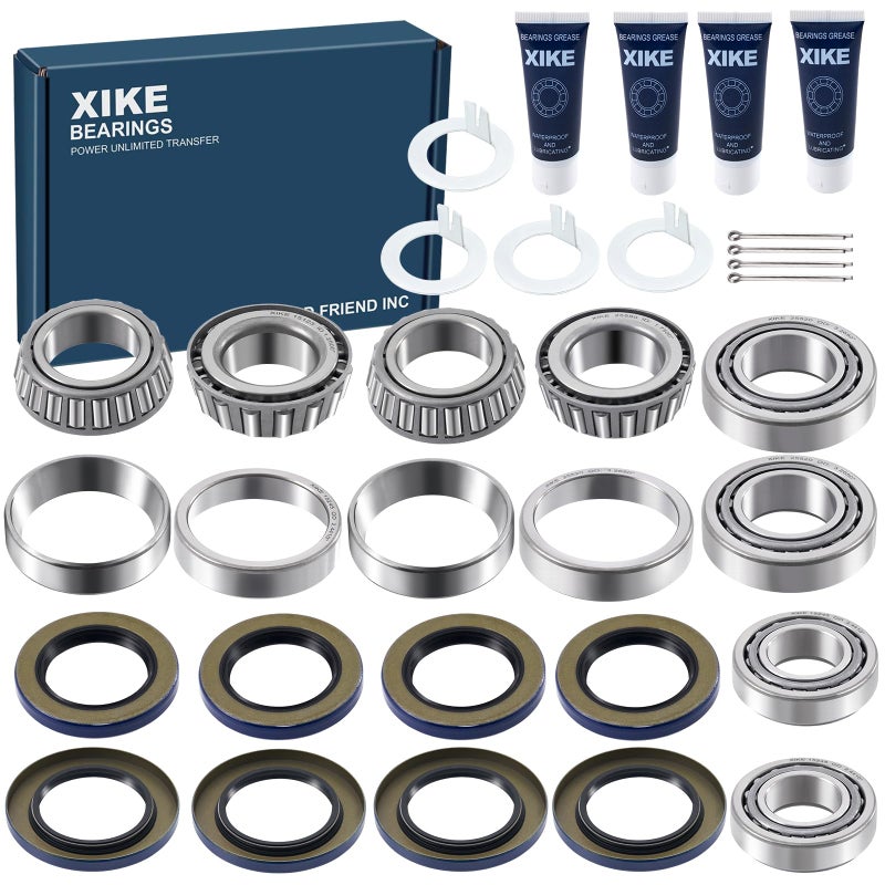 XiKe 4 Set Fits 5 200-6 000 lb Axles Trailer Wheel Hub Kit  25580/20 & 15123/245 Bearings  21333TB  22333TB/10-10  10-36 Seal and Cotter Pin. - Image 1