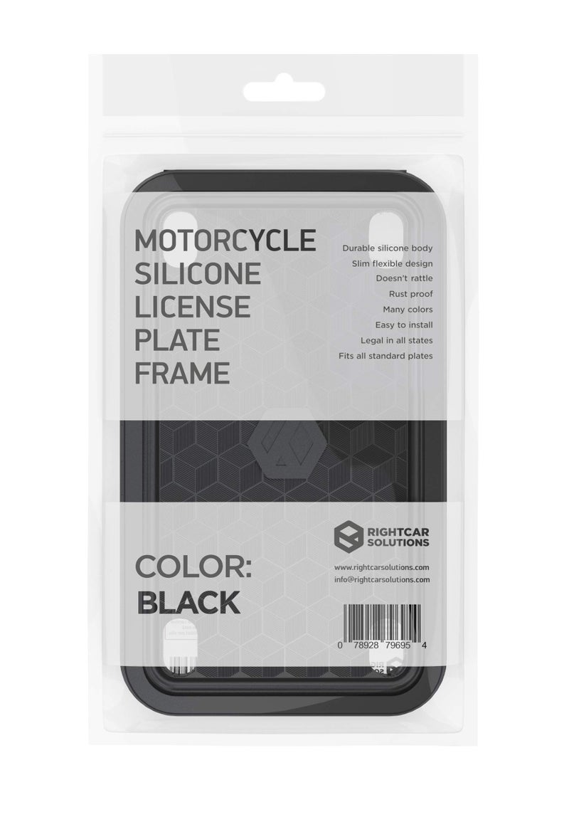 Rightcar Solutions Motorcycle The Original Premium Grade Silicone Bike Plate Frame | Rust Proof, Rattle Proof, Weather Proof License Plate Holder (Black) - Image 4