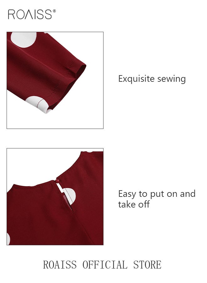 رويس فستان نسائي بأكمام طويلة عتيق زخرفة منقطة  تنورة طويلة بحزام بحواف كبيرة ملابس إسلامية إسلامية - Image 5