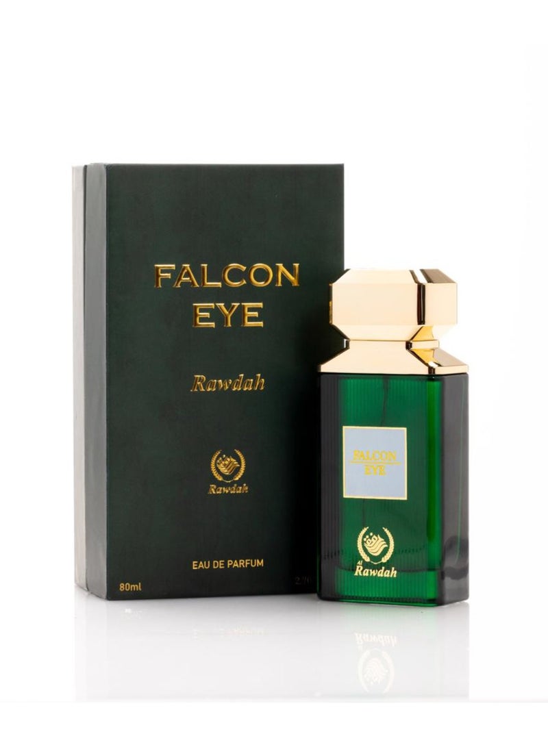 AL RAWDAH عطر فالكين آي من الروضة – عطر القرفة، اللبان والزعفران للجنسين (80 مل) - Image 1