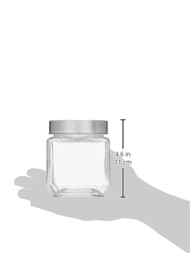 Glass Spice Storage Jars with Metal Lids 310 ml Piramal Glass Square Clear JarsContainers For Kitchen PantrySnacksMasalaHoneyPicklesCookiesDry FruitsCoffee Beans Storage Jar 510 Ml 4 - Image 4