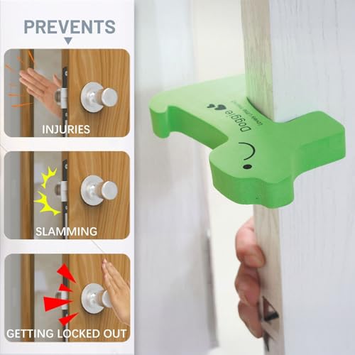SYGA Children Safety No Finger Pinch Foam Door Stopper Colorful Baby Child Kid Cushiony Finger Hand Safety, Curve Doggie Shaped Door Stop Guard-12Pcs Set, Multicolor - Image 3