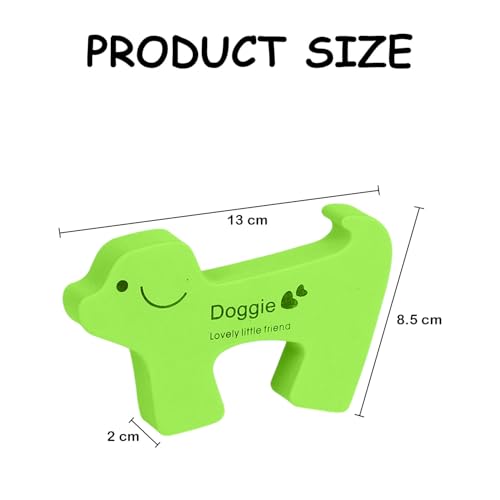 SYGA Children Safety No Finger Pinch Foam Door Stopper Colorful Baby Child Kid Cushiony Finger Hand Safety, Curve Doggie Shaped Door Stop Guard-12Pcs Set, Multicolor - Image 2