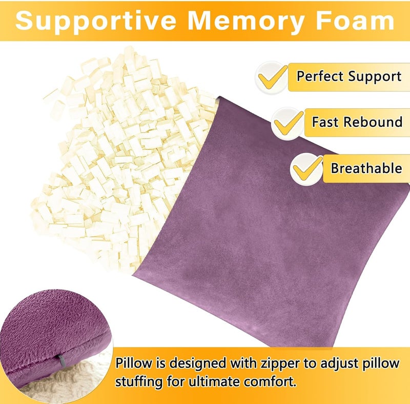1 MIDDLE ONE 2 Pack Small Pillow, Memory Foam Mini Pillow 11 X 7 Inches for Travel, Sleeping, Nap and Neck, Knee, Lumbar Support, Tiny Cushion for Pet, Dogs (Dark Purple) - Image 2