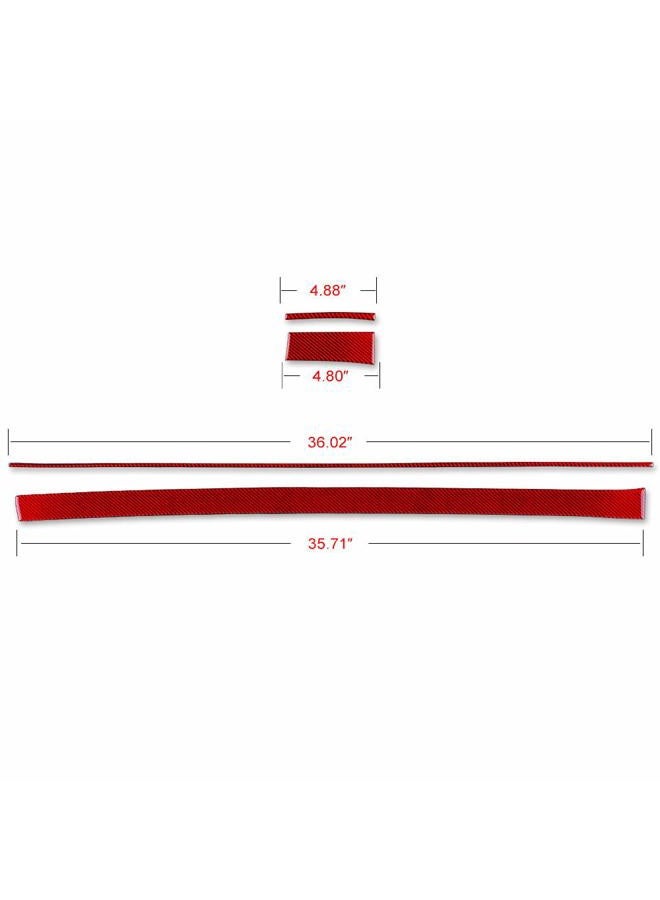 AIRSPEED Carbon Fiber Car Center Console Dash Panel Sticker Interior Trim Decal Accessories for Chevrolet Camaro 2010 2011 2012 2013 2014 2015 (Red) - Image 2