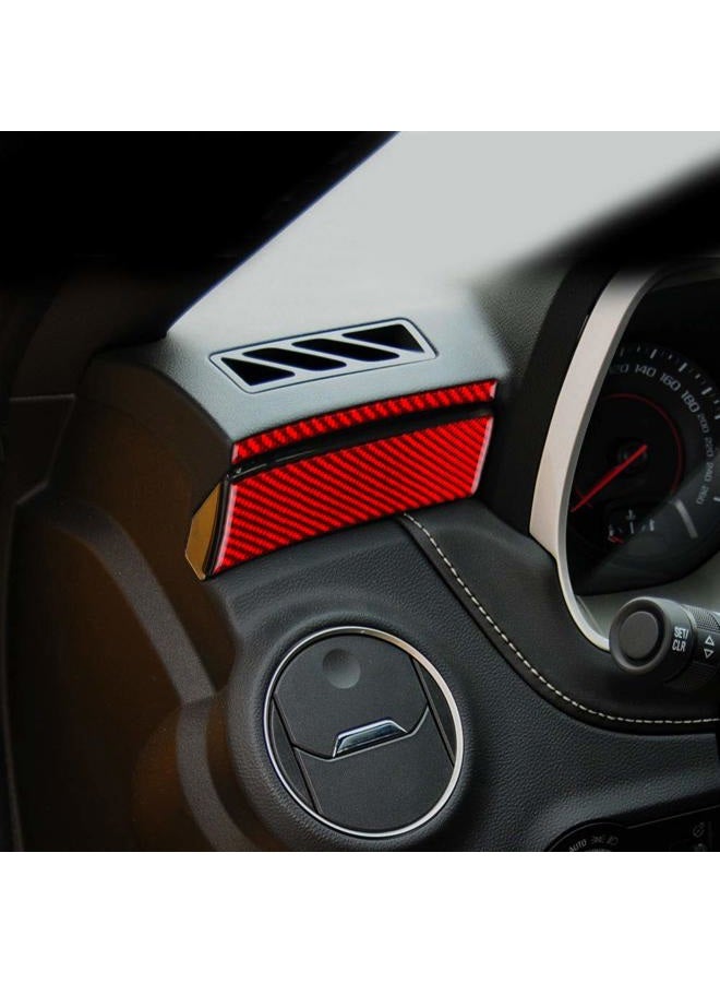 AIRSPEED Carbon Fiber Car Center Console Dash Panel Sticker Interior Trim Decal Accessories for Chevrolet Camaro 2010 2011 2012 2013 2014 2015 (Red) - Image 5