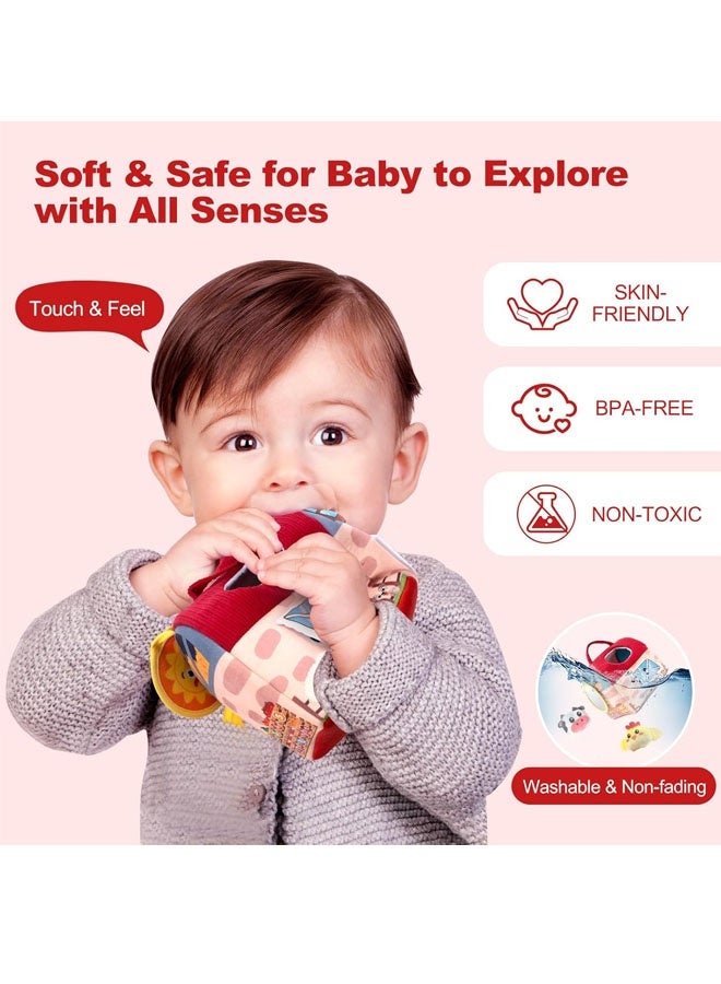 بيوينتي ألعاب الطفل 6-12 شهور -ميني حيوانات المزرعة شكل فرز الألعاب مع 6pc حشو حيوانات المزرعة لعبة بلوش، التجاعيد، ورقة التجاعيد، المرآة - مشغولة لعبة مونتيسوري للأطفال، ألعاب الحسية للأطفال الصغار 1-3 سنة - Image 4