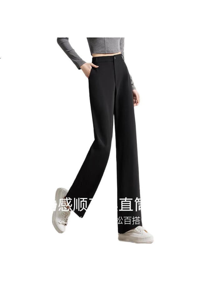 First Application Chushen Women'S High-Waisted Wide Leg Black Casual Pants S137K5866 - Image 3