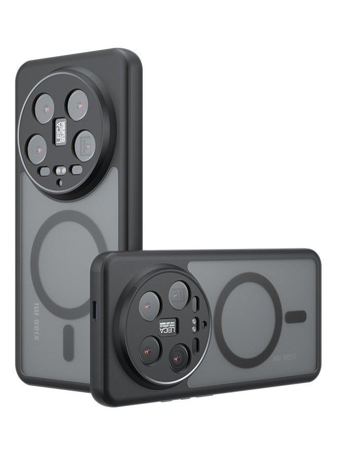 general Magnetic Case for Xiaomi 15 Ultra, Frosted Matte Translucent Black Case Anti-Yellowing Airbag Shockproof PC+TPU Protective Back Cover Support Wireless Charging - Image 1