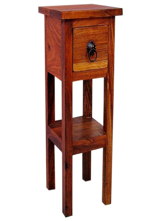 vm decor™ Sheesham Wood Furniture Bed Side End Tables with 1 Drawer for Living Room (Natural Brown Finish) Specially Designed Quality Certified Furniture for Home Living Room Bedroom Guest Room