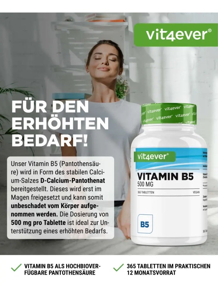 Vit4ever Vitamin B5 ,Supports energy production ,Promotes healthy skin, hair, and nails ,365 tablets - Image 4