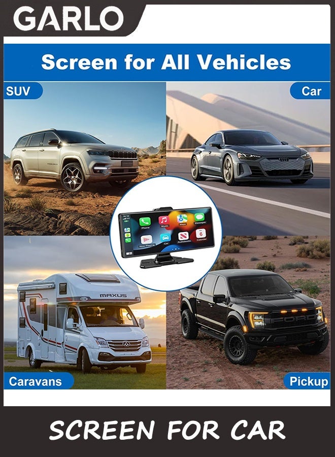 Garlo Carplay Screen for Car,10.26" HD IPS Wireless Portable Car Stereo for Apple Carplay&Android Auto,Car Audio Receivers with 4K Dash Cam/1080P Rear Camera,GPS Navigation,Mirror Link,FM,Voice Control - Image 5